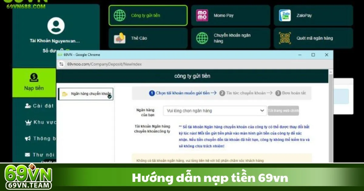 Hướng Dẫn Nạp Tiền 69VN 1 Hướng Dẫn Nạp Tiền 69VN – Các Phương Thức Nạp Tiền Tại 69VN